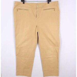 Lauren Ralph Lauren Chino Pants Woman Plus 18W Tan Straight Stretch Work Casual